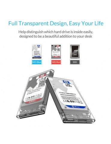 USB 3.0 2.5Inch SATA3 5gbps Hard Drive Enclosure Caddy Case For External HDD/SSD