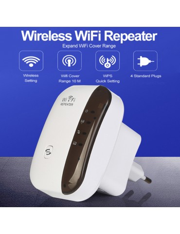 WiFi Signal Range Booster 300Mbps Wi-Fi Amplifier Wireless Network Extender Amplifier Internet Repeater