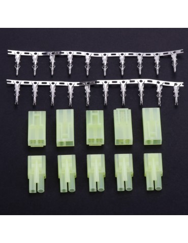5 pairs Male Female Green Mini Tamiya Plug Unwired Connector for Airsoft RC NiMH