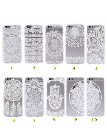 New Mandala Matte Floral Flower Clear Hard Case Cover for iPhone 6/6s 4.7"
