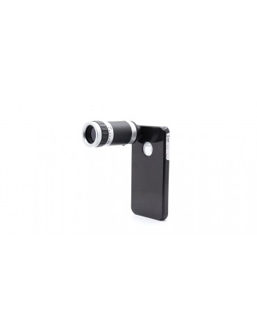 Mini 8X Zoom Optical Lens Telescope w/ Plastic Back Case for Apple iPhone 4/4S