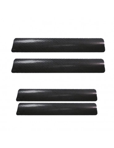 4Pcs Fiber Car Door Sill Scuff Welcome Pedal Protect Carbon Stickers Accessories
