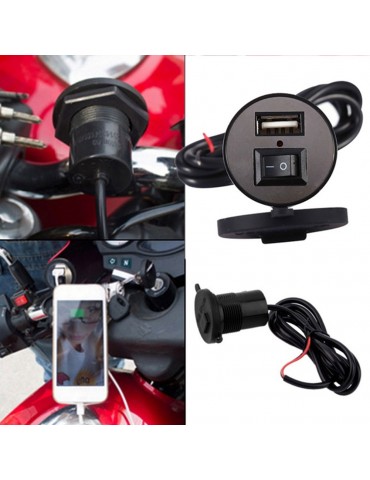12V 1.5A Motorcycle Mobile Phone Power Supply Charger Port Socket USB Waterproof
