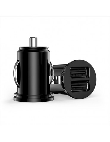 Car Truck Auto Dual 2 Port USB Mini Charger Adapter  Phone Black 12V Power